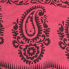 Sanskriti Vintage Sarees Pink/Black Block Print Zari Work PureCotton Sari Sustainable Fabric