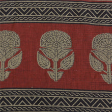 Load image into Gallery viewer, Sanskriti Vintage Sarees Indian Dark Red Pure Cotton Printed Sari Craft Fabric

