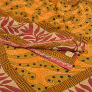 Sanskriti Vintage Sarees Indian Red Pure Cotton Printed Sari 5yd Craft Fabric