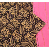 Sanskriti Vintage Sarees Pink/Black Human Printed Pure Cotton Sari Craft Sustainable Fabric