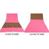Sanskriti Vintage Sarees Pink/Black Human Printed Pure Cotton Sari Craft Sustainable Fabric