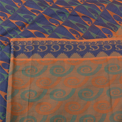 Sanskriti Vintage Sarees Indian Peach Pure Cotton Woven Sari Soft Craft Sustainable Fabric