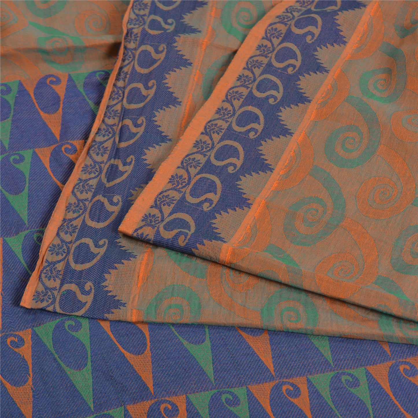 Sanskriti Vintage Sarees Indian Peach Pure Cotton Woven Sari Soft Craft Sustainable Fabric