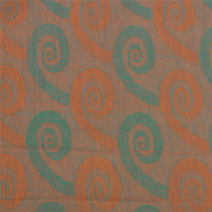 Sanskriti Vintage Sarees Indian Peach Pure Cotton Woven Sari Soft Craft Sustainable Fabric