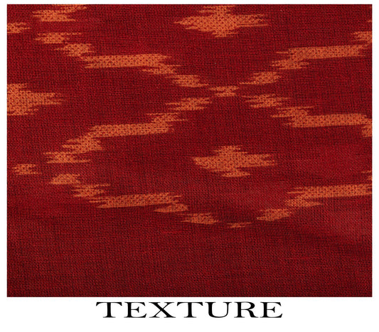 Sanskriti Vintage Saree Red-Black 100% Pure Cotton Ikat Print Sari Fabric 5+Yard