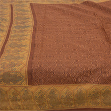 Load image into Gallery viewer, Sanskriti Vintage Sarees Brown Women Printed Pure Cotton Sari 5yd Craft Fabric
