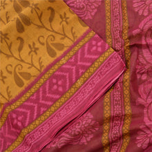 Load image into Gallery viewer, Sanskriti Vintage Sarees Green/Purple Pure Cotton Printed Sari 5yd Craft Fabric
