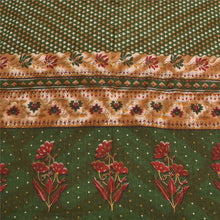Load image into Gallery viewer, Sanskriti Vintage Sarees Indian Green Pure Cotton Printed Sari 5yd Craft Fabric
