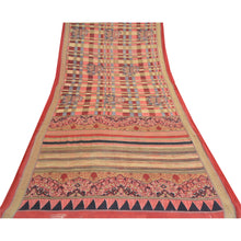 Load image into Gallery viewer, Sanskriti Vintage Sarees Multi Pure Cotton Elephant Cart Print Sari Craft Fabric
