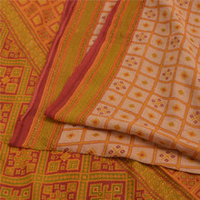 Load image into Gallery viewer, Sanskriti Vintage Sarees Indian Cream Pure Cotton Printed Sari 5yd Craft Fabric
