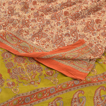 Load image into Gallery viewer, Sanskriti Vintage Sarees Indian Orange Pure Cotton Printed Sari 5yd Craft Fabric
