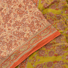 Load image into Gallery viewer, Sanskriti Vintage Sarees Indian Orange Pure Cotton Printed Sari 5yd Craft Fabric
