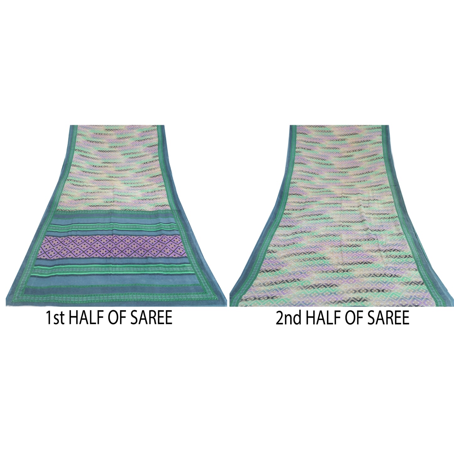 Sanskriti Vintage Sarees Indian Multi Pure Cotton Printed Sari Soft Craft Sustainable Fabric