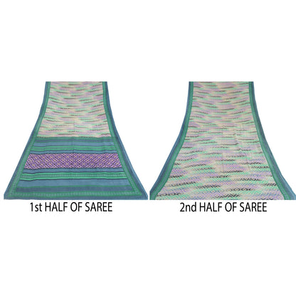 Sanskriti Vintage Sarees Indian Multi Pure Cotton Printed Sari Soft Craft Sustainable Fabric