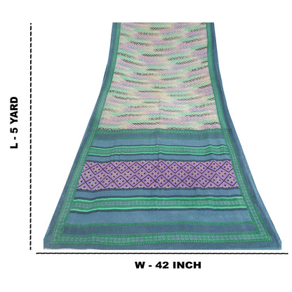 Sanskriti Vintage Sarees Indian Multi Pure Cotton Printed Sari Soft Craft Sustainable Fabric