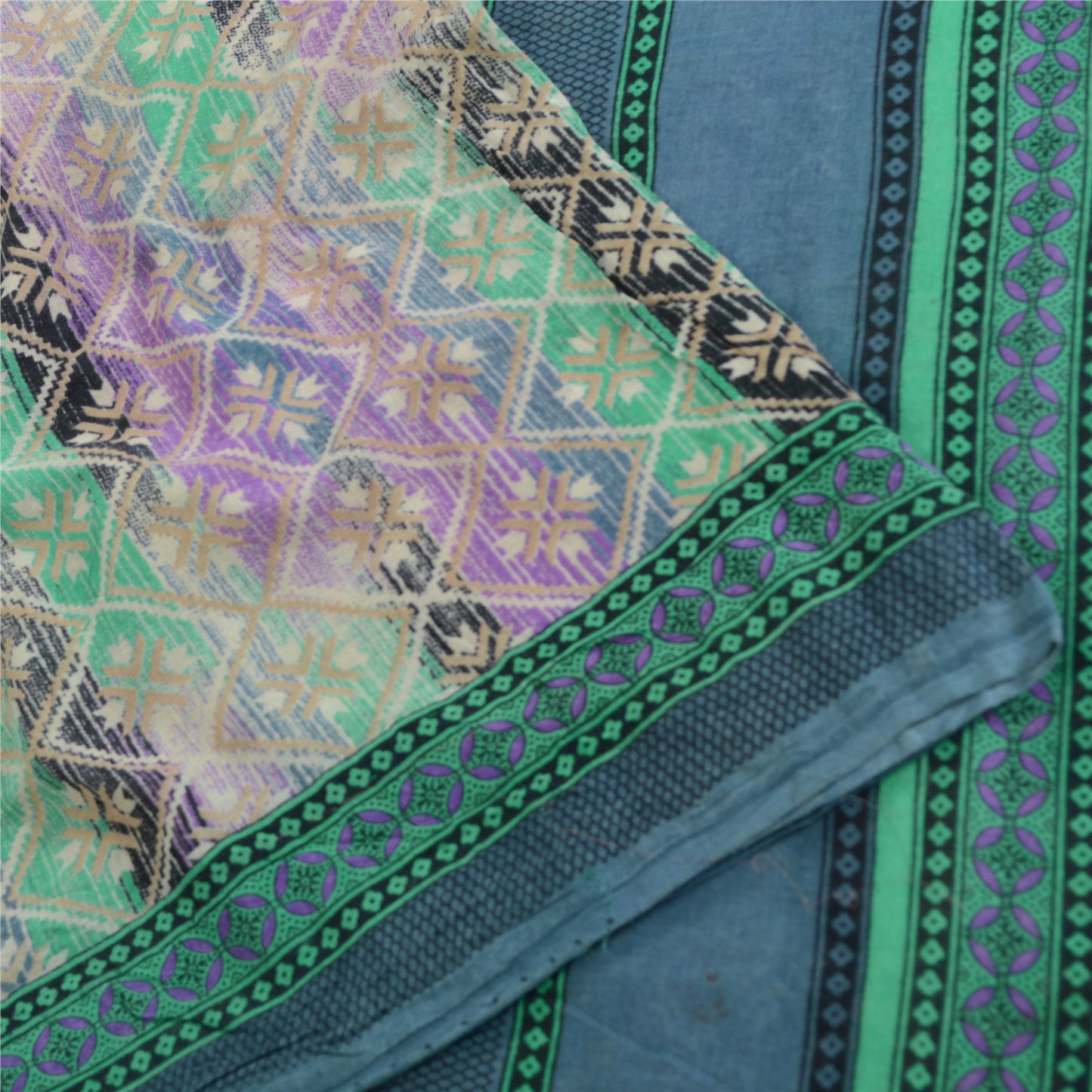 Sanskriti Vintage Sarees Indian Multi Pure Cotton Printed Sari Soft Craft Sustainable Fabric