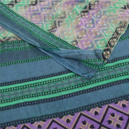 Sanskriti Vintage Sarees Indian Multi Pure Cotton Printed Sari Soft Craft Sustainable Fabric
