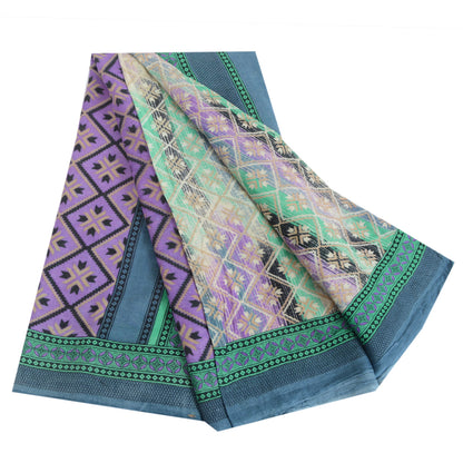 Sanskriti Vintage Sarees Indian Multi Pure Cotton Printed Sari Soft Craft Sustainable Fabric