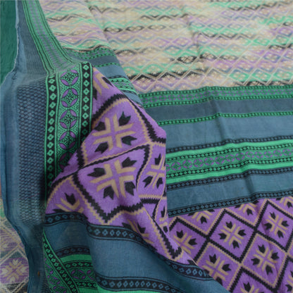 Sanskriti Vintage Sarees Indian Multi Pure Cotton Printed Sari Soft Craft Sustainable Fabric