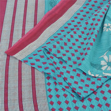 Load image into Gallery viewer, Sanskriti Vintage Sarees Blue/Pink Indian Pure Cotton Printed Sari Craft Fabric
