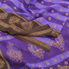 Load image into Gallery viewer, Sanskriti Vintage Sarees Purple Indian Pure Cotton Printed Sari 5yd Craft Fabric
