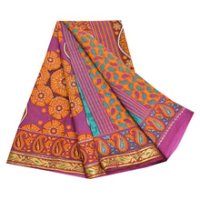 Load image into Gallery viewer, Sanskriti Vintage Sarees Indian Multi Pure Cotton Printed Sari 5yd Craft Fabric
