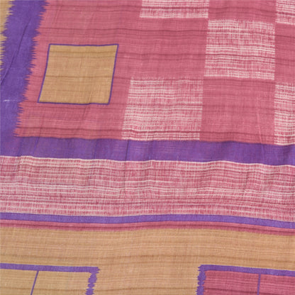 Sanskriti Vintage Sarees Indian Pink 100% Pure Cotton Printed Sari Craft Sustainable Fabric