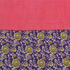 Sanskriti Vintage Sarees Pink/Purple Pure Cotton Printed Sari 5yd Craft Sustainable Fabric