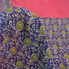 Sanskriti Vintage Sarees Pink/Purple Pure Cotton Printed Sari 5yd Craft Sustainable Fabric