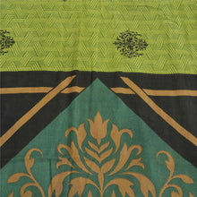 Load image into Gallery viewer, Sanskriti Vintage Sarees Green Pure Cotton Printed Sari 5yd Soft Craft Fabric
