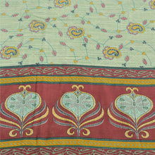Load image into Gallery viewer, Sanskriti Vintage Sarees Pastal-Green Pure Cotton Printed Sari 5yd Craft Fabric

