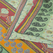 Load image into Gallery viewer, Sanskriti Vintage Sarees Pastal-Green Pure Cotton Printed Sari 5yd Craft Fabric
