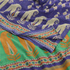 Sanskriti Vintage Sarees Indian Purple Pure Cotton Printed Sari 5yd Craft Sustainable Fabric