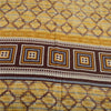 Sanskriti Vintage Sarees Light Yellow Pure Cotton Printed Sari 5yd Craft Sustainable Fabric
