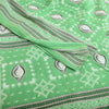 Sanskriti Vintage Sarees Green Shell Printed Pure Cotton Sari 5yd Craft Sustainable Fabric