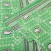 Sanskriti Vintage Sarees Green Shell Printed Pure Cotton Sari 5yd Craft Sustainable Fabric