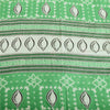 Sanskriti Vintage Sarees Green Shell Printed Pure Cotton Sari 5yd Craft Sustainable Fabric