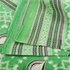 Sanskriti Vintage Sarees Green Shell Printed Pure Cotton Sari 5yd Craft Sustainable Fabric