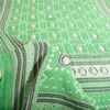 Sanskriti Vintage Sarees Green Shell Printed Pure Cotton Sari 5yd Craft Sustainable Fabric