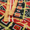 Sanskriti Vintage Sarees Red Pure Cotton Ikat Print Woven Sari 5yd Craft Sustainable Fabric