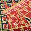 Sanskriti Vintage Sarees Red Pure Cotton Ikat Print Woven Sari 5yd Craft Sustainable Fabric