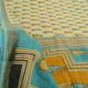 Sanskriti Vintage Sarees Cream Pure Cotton Paisley Printed Sari 5yd Craft Sustainable Fabric