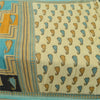 Sanskriti Vintage Sarees Cream Pure Cotton Paisley Printed Sari 5yd Craft Sustainable Fabric