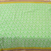 Sanskriti Vintage Sarees Green Woven Border Pure Cotton Print Sari Craft Sustainable Fabric
