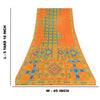 Sanskriti Vintage Sarees Indian Saffron Pure Cotton Print Sari 5yd Craft Sustainable Fabric