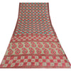 Sanskriti Vintage Sarees From India Red Pure Cotton Print Sari 5yd Craft Sustainable Fabric