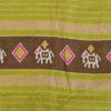 Sanskriti Vintage Sarees Brown/Pink Patan Patola Pure Cotton Printed Sari Sustainable Fabric
