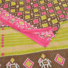 Sanskriti Vintage Sarees Brown/Pink Patan Patola Pure Cotton Printed Sari Sustainable Fabric