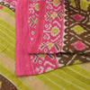 Sanskriti Vintage Sarees Brown/Pink Patan Patola Pure Cotton Printed Sari Sustainable Fabric