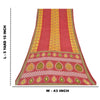Sanskriti Vintage Sarees Rød/Gul Sari i Ren Bomuld Trykt 5 m Håndværksmæssigt Bæredygtigt Stoff